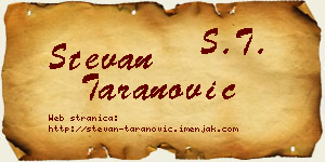 Stevan Taranović vizit kartica